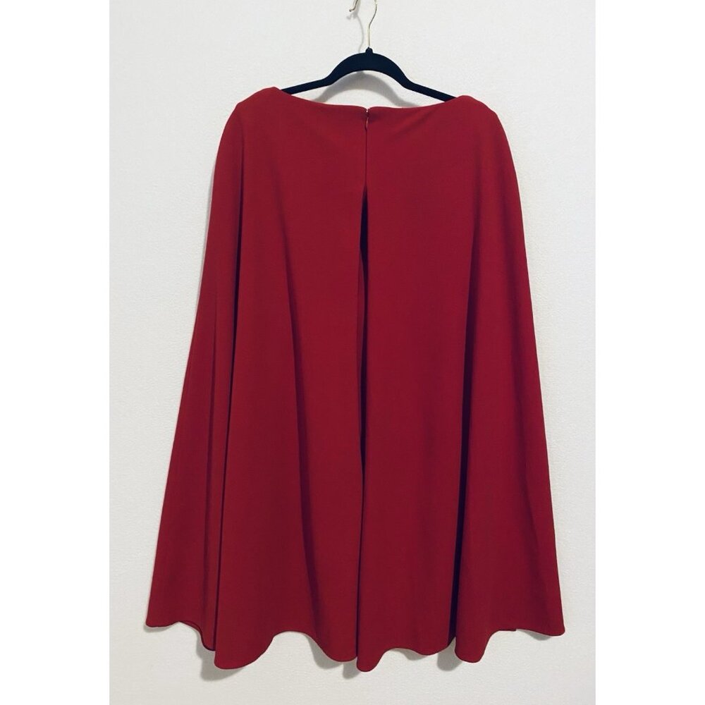 Elegant Red Cape Dress - Picture 5 of 6